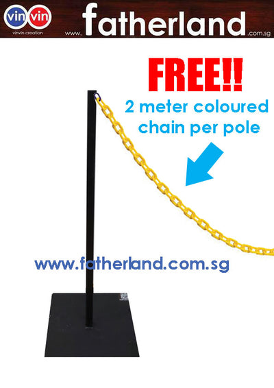 Queue Pole Stand outdoor with yellow chain ( vinvin creation series )