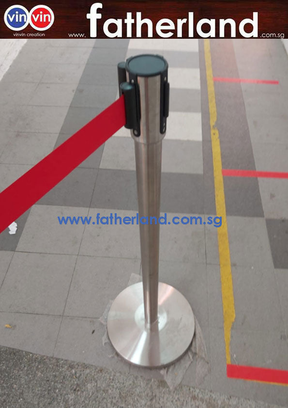 Queue Pole stand Stainless Steel with Red Belt ( CV19-1M ) - www ...