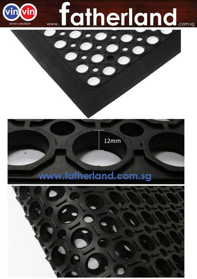 Anti-slip hydrophobic rubber floor mat 600 x 900mm