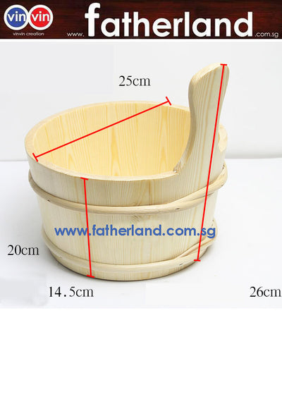SAUNA WOODEN BUCKET PAIL WITH PLASTIC LINNER SPA SAUNA ROOM ACCESSORY NORMAL PINE