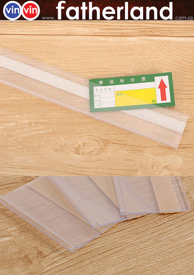 PVC Plastic Supermarket Shelf Data Strip Label Holder Stick Price Tag Holder