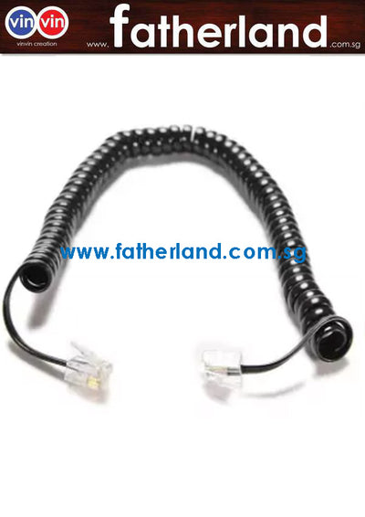 Telephone Handset Phone Extension Cord Curly Coil Line Cable Wire Longest Telephone Coiled Cord Phone Lead Spring Lines Black