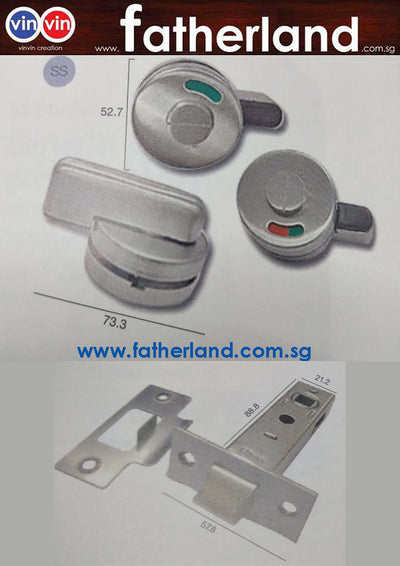 TOILET INDICATOR DOOR LOCK WITH LATCH FOR CUP HANDLE VIN-01B