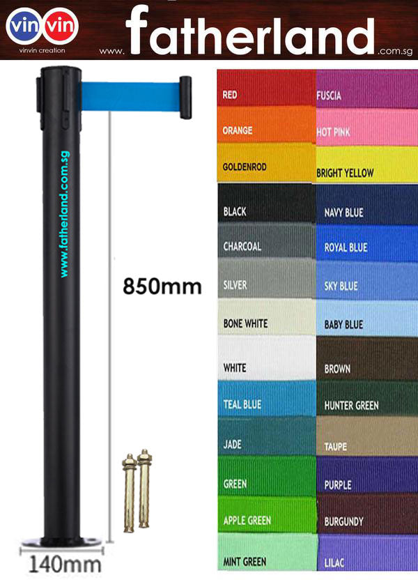 Queue Pole stand Black fixed base - www.fatherland.com.sg