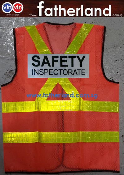 Safety Orange Vest with back Reflective label