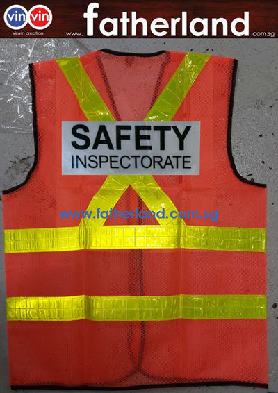 Safety Orange Vest with Custom back Reflective label ( HEALTH MANAGER )