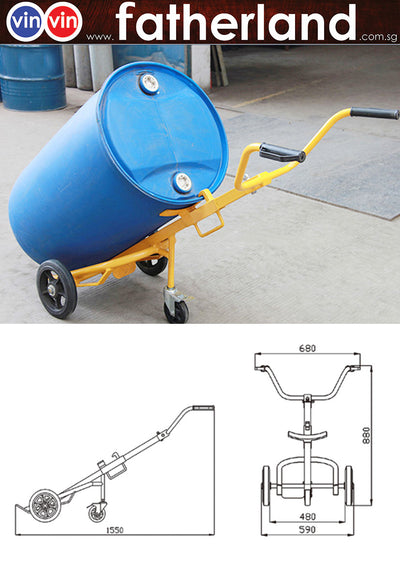 Oil Drum Trolley With Support Wheel Model DR192