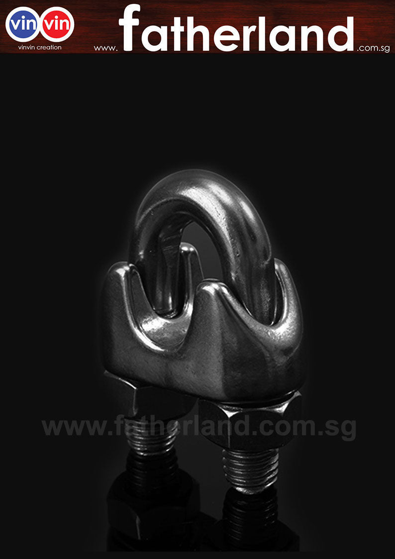S/STEEL 8MM WIRE ROPE CLIP ( STAINLESS STEEL ) - www.fatherland.com.sg